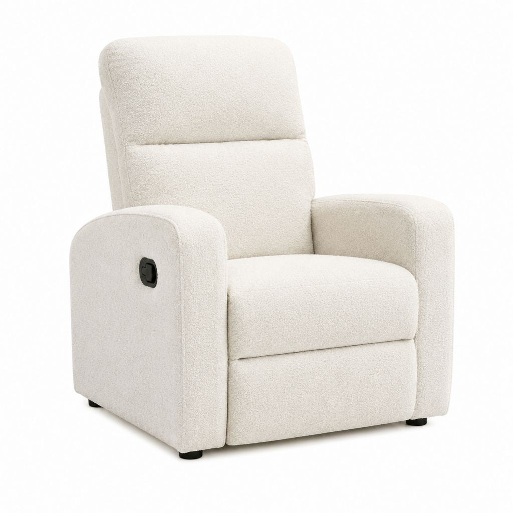 Manueller Relaxsessel Creme Polyester-Bouclé rechteckig 76 x 88 x 98 cm