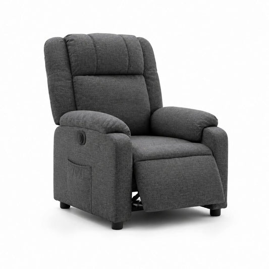 Relaxsessel mit manueller Liegefunktion Dunkelgrau Polyester Rechteckig 90 x 95 x 102 cm