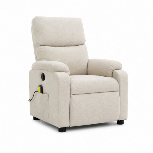 Elektrischer Relaxsessel Beige Polyester mit Liegefunktion 90 x 95 x 100 cm