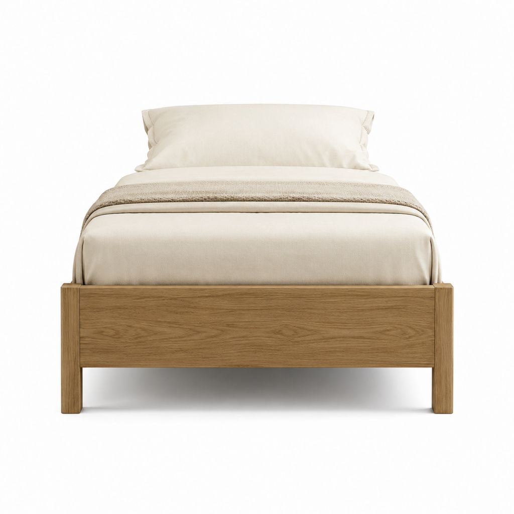 Stauraumbett Einzelbett Eichefarben Massivholz 90 x 200 cm