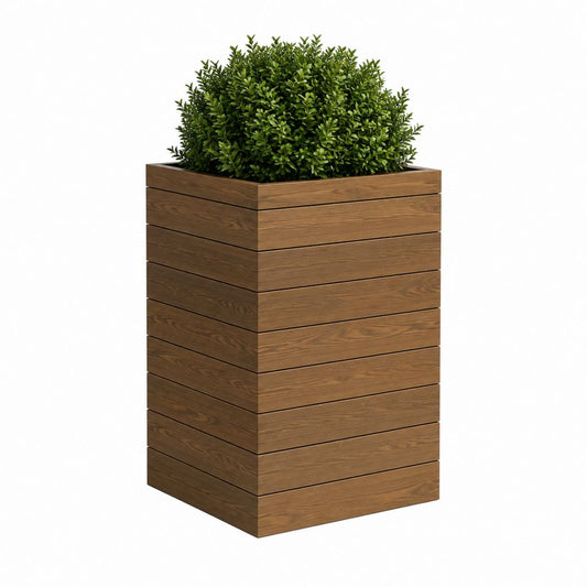 Pflanzkübel braun aus WPC quadratisch 40 x 40 x 80 cm