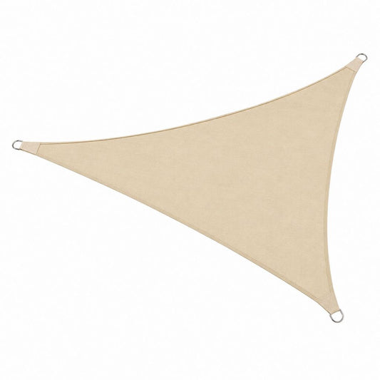 Sonnensegel Dreieck Beige HDPE 3.6 x 3.6 x 3.6 m mit Edelstahl-D-Ringen