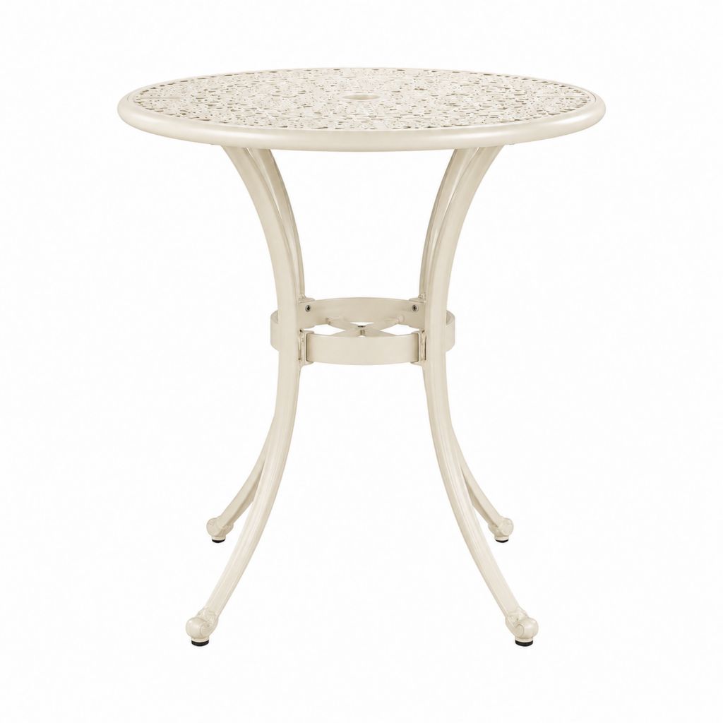 Runder Gartentisch Creme Aluminiumguss Ø 60 cm Höhe 70 cm