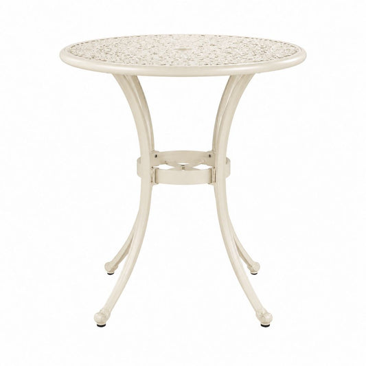 Runder Gartentisch Creme Aluminiumguss Ø 60 cm Höhe 70 cm