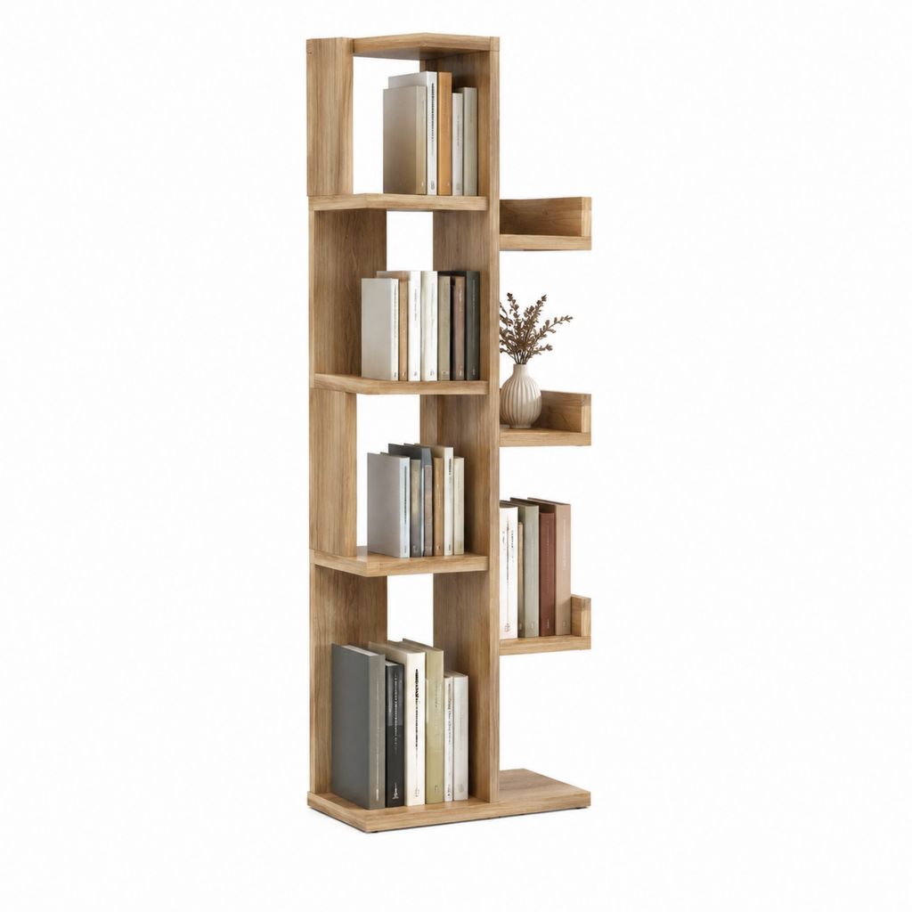 Bücherregal Standregal Eichebraun MDF rechteckig 60 x 24 x 180 cm