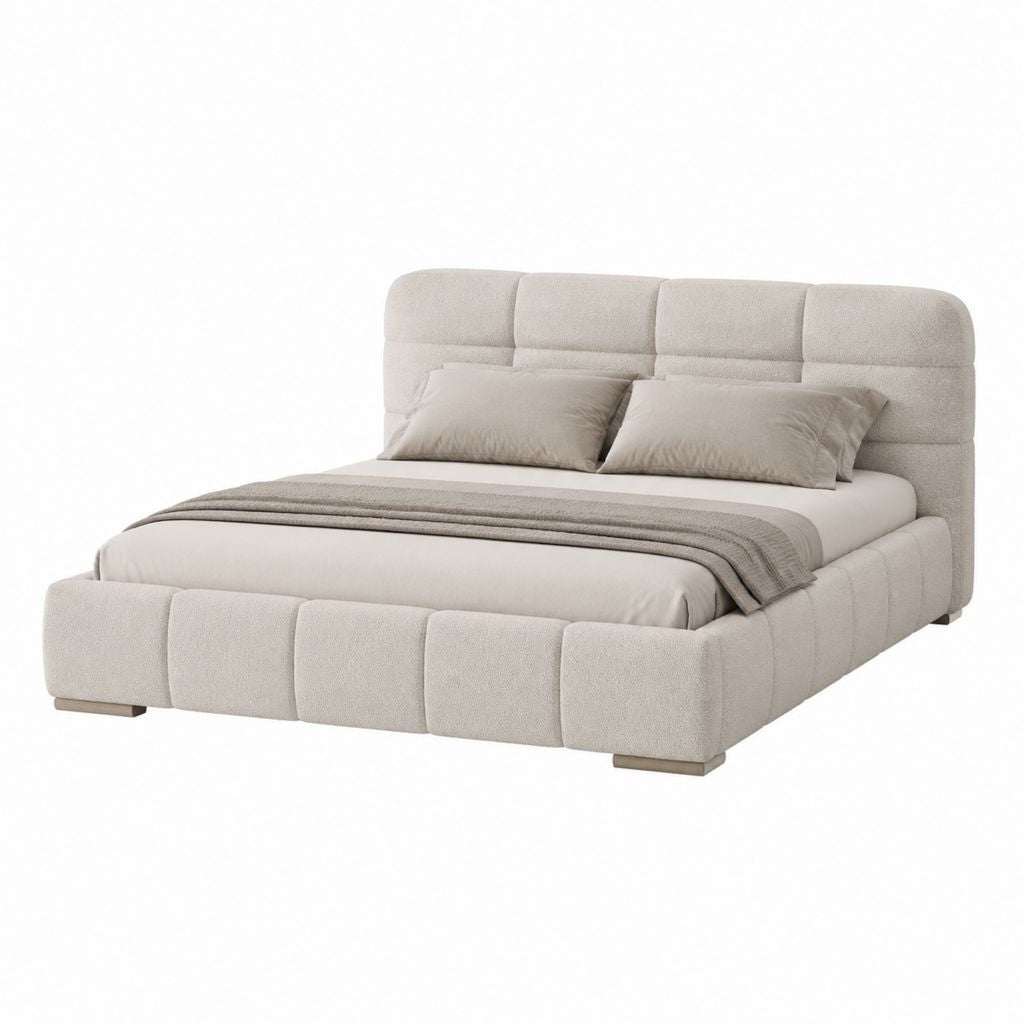Stauraumbett Polsterbett Beige Polyester Rechteckig Liegefläche 180 x 200 cm