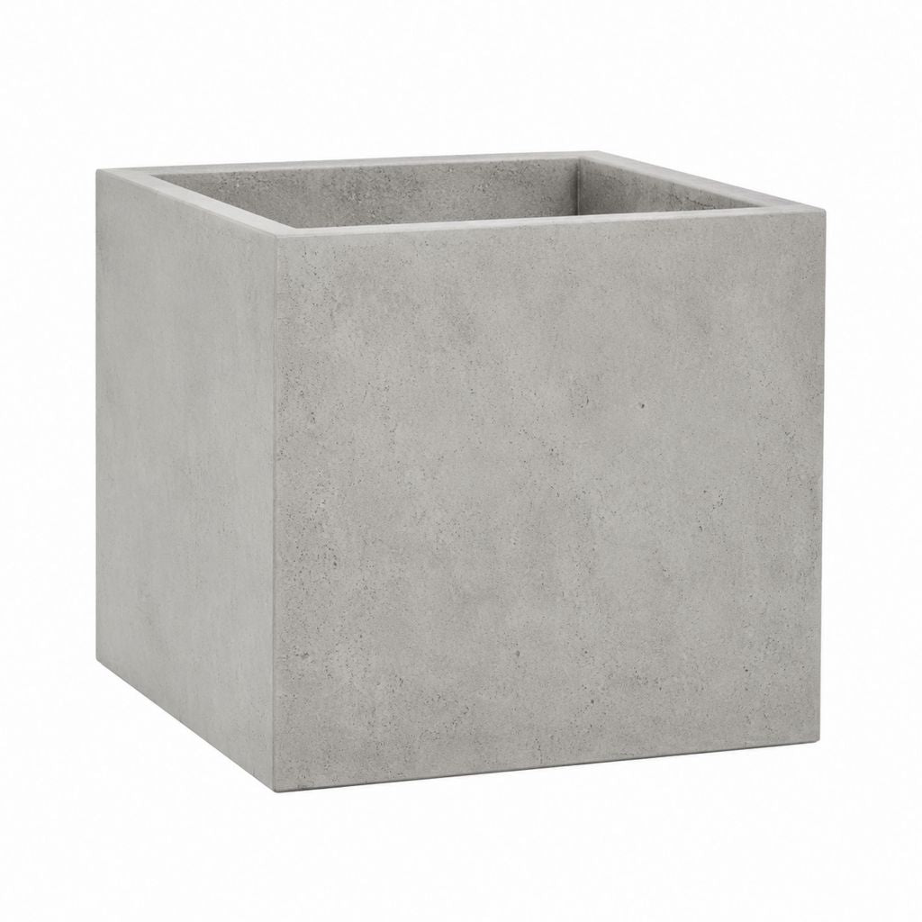 Pflanzkübel quadratisch Grau aus Beton 40 x 40 x 40 cm