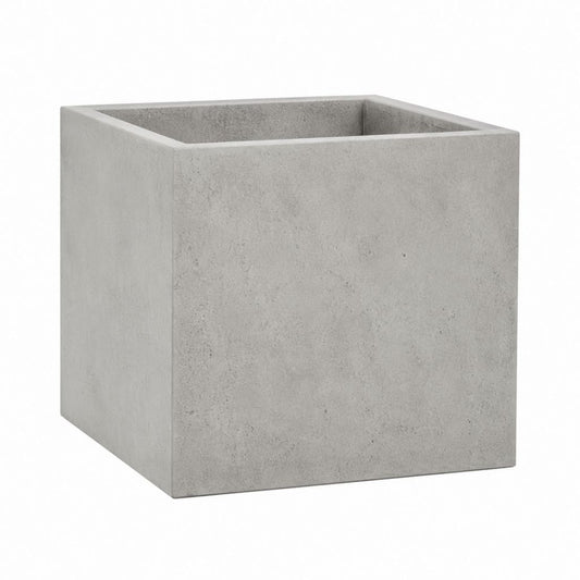Pflanzkübel quadratisch Grau aus Beton 40 x 40 x 40 cm