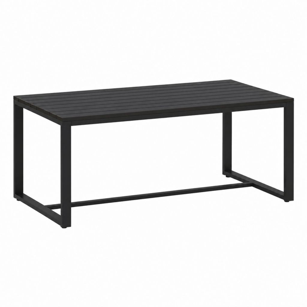 Aluminium Gartentisch Schwarz Rechteckig 150 x 90 x 75 cm