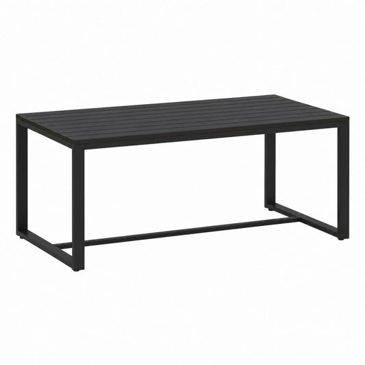 Aluminium Gartentisch Schwarz Rechteckig 150 x 90 x 75 cm