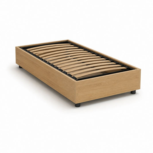 Bettgestell Einzelbett in Eiche-Optik mit Lattenrost rechteckig 90 x 200 cm